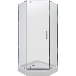 Душевое ограждение Triton Дека 90x90 см (с поддоном) хром/прозрачное - фото 