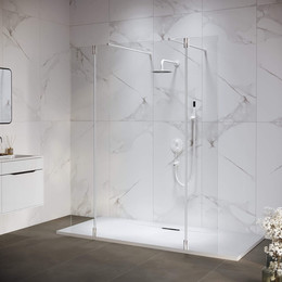 Душевая перегородка RGW WA-052W 100x195 см 35105210-15 (стекло 8 мм) с кронштейном в комплекте, белый/прозрачное - фото 