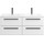 Тумба подвесная с раковиной Cezares ECO-CER-N-1200-4C-SO-2-BL 120 см (раковина CZR-8095-120-2) bianco lucido - фото, картинка Тумба подвесная с раковиной Cezares ECO-CER-N-1200-4C-SO-2-BL 120 см (раковина CZR-8095-120-2) bianco lucido - фото