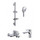 Набор смесителей 3 в 1 для ванны с коротким изливом Grocenberg GB1009CR - фото 
