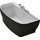 Ванна отдельностоящая BelBagno BB74-NERO-W0 165x78 см, белый/черный - фото 