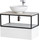 Тумба подвесная со столешницей Cezares CADRO-80-1C-SO-BG-BLUM 80 см, Bianco Ghiaccio/Nero/Marmo Crema Opaco - фото, картинка Тумба подвесная со столешницей Cezares CADRO-80-1C-SO-BG-BLUM 80 см, Bianco Ghiaccio/Nero/Marmo Crema Opaco - фото