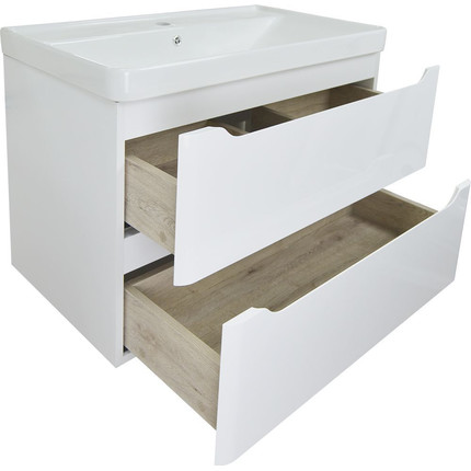 Тумба подвесная с раковиной Azario Lotos 70/2 см CS00083930, белый - фото, картинка  Тумба подвесная с раковиной Azario Lotos 70/2 см CS00083930, белый - фото