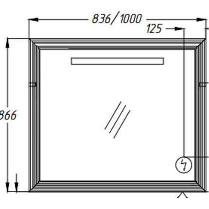 Зеркало Opadiris Карат 80 см, золото - фото 2