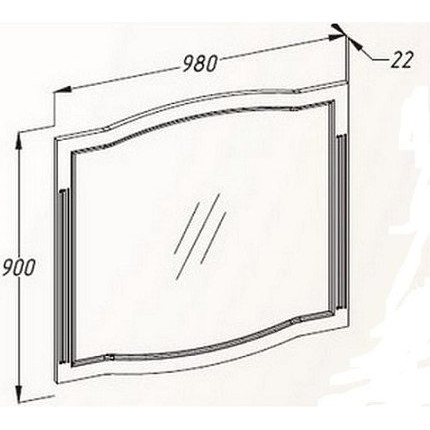 Зеркало Opadiris Лаура 100 см, белый/бежевая патина - фото 4