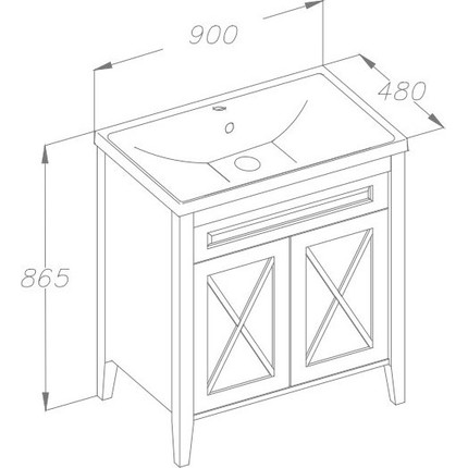 Тумба напольная с раковиной Opadiris Палермо 90 см, орех - фото 4