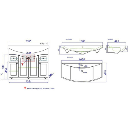 Тумба напольная с раковиной Aqwella Франческа 65 см FR0106 - фото, картинка 10 Тумба напольная с раковиной Aqwella Франческа 65 см FR0106 - фото 10