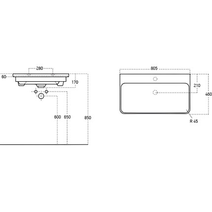 Тумба подвесная с раковиной Stworki Ларвик 80 см 622515, белый - фото 4