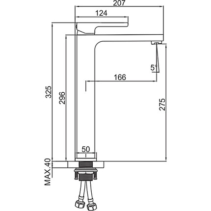 Смеситель для раковины высокий Gerhans K11127, хром, Цвет производителя: хром - фото 2
