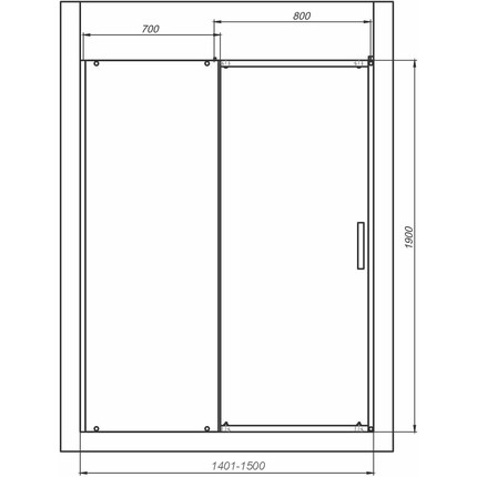 Душевая дверь Mirsant Neo 141-150 см, хром/прозрачное - фото 5