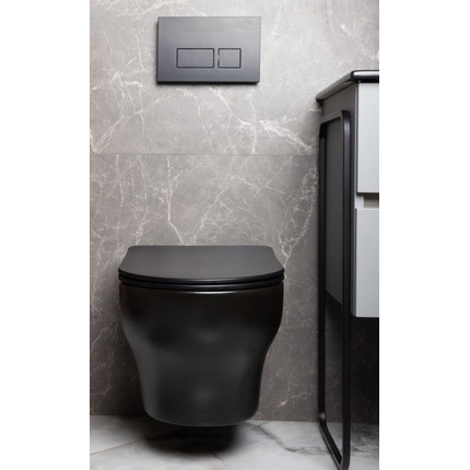 Унитаз подвесной Boheme Fiore 978-SET-B с крышкой микролифт, чёрный матовый, Цвет производителя: чёрный матовый - фото 3