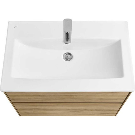 Тумба подвесная с раковиной Акватон Либерти 75 см 1A279501LYC70, дуб эльвезия - фото 5