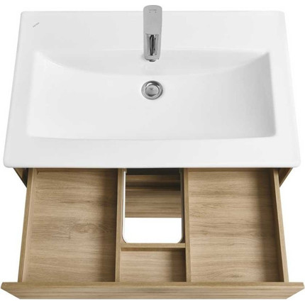 Тумба подвесная с раковиной Акватон Либерти 75 см 1A279501LYC70, дуб эльвезия - фото 4