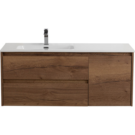 Тумба подвесная с раковиной BelBagno KRAFT-1000-2C-1A-SO-RT-L 100 см, Rovere Tabacco - фото 