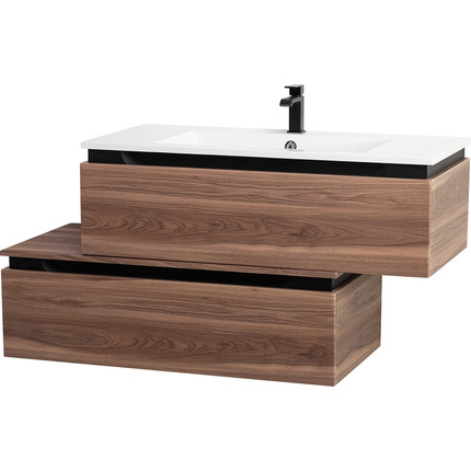 Тумба подвесная с раковиной Cezares SLIDER-1000-1C-SO-NA-P 100 см, орех дымчатый - фото 3