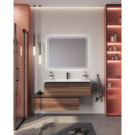 Тумба подвесная с раковиной Cezares SLIDER-1000-1C-SO-NA-P 100 см, орех дымчатый - фото 12