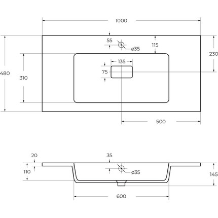 Тумба подвесная с раковиной Cezares SLIDER-1000-1C-SO-NA-P 100 см, орех дымчатый - фото 17