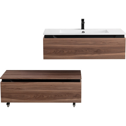 Тумба подвесная с раковиной Cezares SLIDER-1000-1C-SO-NA-P 100 см, орех дымчатый - фото 6