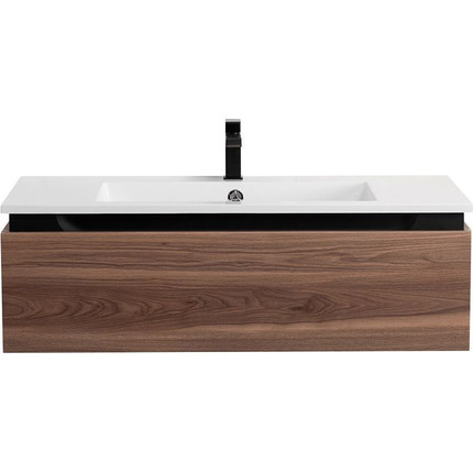 Тумба подвесная с раковиной Cezares SLIDER-1000-1C-SO-NA-P 100 см, орех дымчатый - фото 