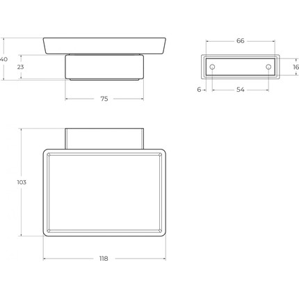 Мыльница Cezares Slider SLIDER-SODS-NOP, цвет чёрный матовый - фото 2