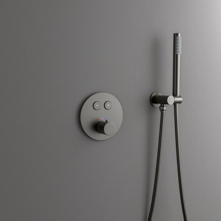 Душевая система для душа с термостатом Timo Saona SX-2370/18SM, чёрное золото (верхний душ 500 мм) - фото 5