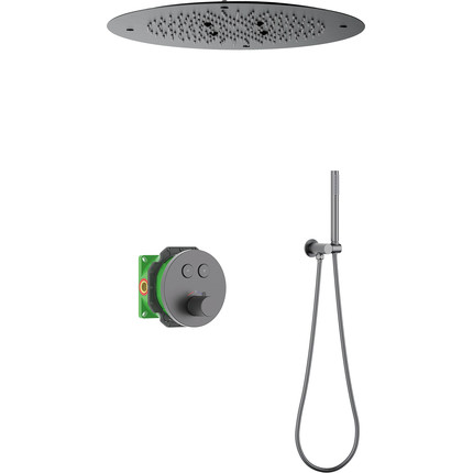 Душевая система для душа с термостатом Timo Saona SX-2370/18SM, чёрное золото (верхний душ 500 мм) - фото 