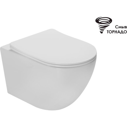 Унитаз подвесной безободковый Vincea Tornado Globo VT1-14ST (Система смыва торнадо) с крышкой микролифт - фото, картинка  Унитаз подвесной безободковый Vincea Tornado Globo VT1-14ST (Система смыва торнадо) с крышкой микролифт - фото