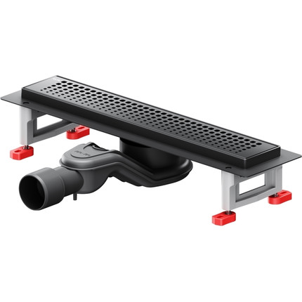 Душевой трап (лоток) 40 AM.PM MasterFlow W01SC-P11-040-01BM комбинированный затвор с черной матовой решеткой, Цвет производителя: чёрный, Размер трапа: 400 - фото 2