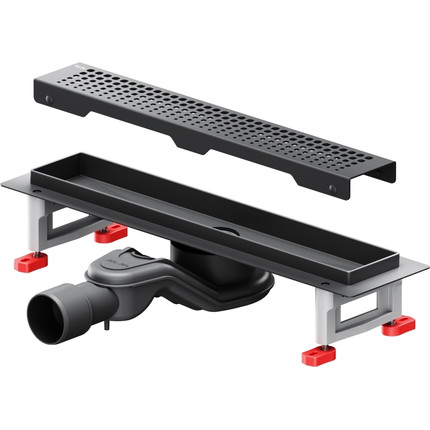 Душевой трап (лоток) 40 AM.PM MasterFlow W01SC-P11-040-01BM комбинированный затвор с черной матовой решеткой, Цвет производителя: чёрный, Размер трапа: 400 - фото 11