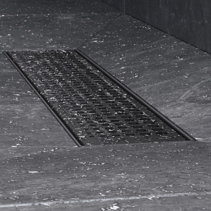 Душевой трап (лоток) 40 AM.PM MasterFlow W01SC-P11-040-01BM комбинированный затвор с черной матовой решеткой, Цвет производителя: чёрный, Размер трапа: 400 - фото 