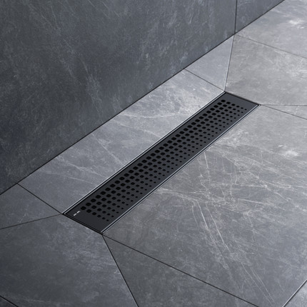 Душевой трап (лоток) 40 AM.PM MasterFlow W01SC-P11-040-01BM комбинированный затвор с черной матовой решеткой, Цвет производителя: чёрный, Размер трапа: 400 - фото 3