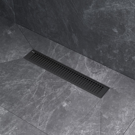 Душевой трап (лоток) 40 AM.PM MasterFlow W01SC-P11-040-01BM комбинированный затвор с черной матовой решеткой, Цвет производителя: чёрный, Размер трапа: 400 - фото 5