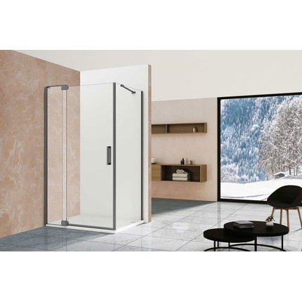 Душевое ограждение Vincea Extra 110x90 см VSR-1E101190CLGM (стекло 8 мм) вороненая сталь/прозрачное - фото 2