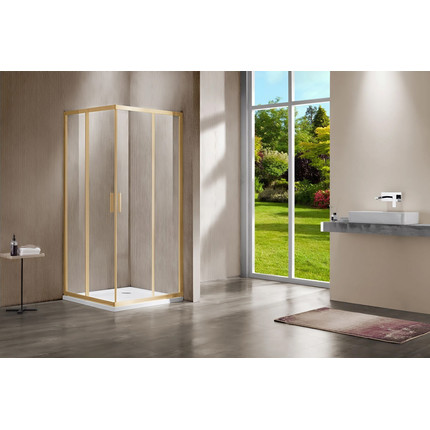 Душевое ограждение Vincea Garda 100x90 см VSS-1G9010CLG, брашированное золото/прозрачное - фото 2