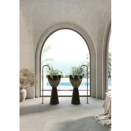 Раковина напольная прозрачная Abber Kristall 45 см AT2703Black-Vesuvian, черный/оливковый - фото 4