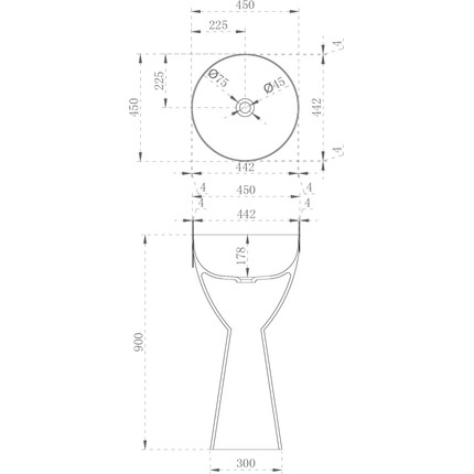 Раковина напольная прозрачная Abber Kristall 45 см AT2703Black-Vesuvian, черный/оливковый - фото 5