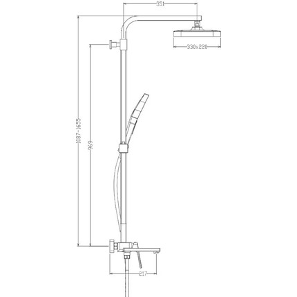Душевая система Raglo R51.24.09, графит - фото 2