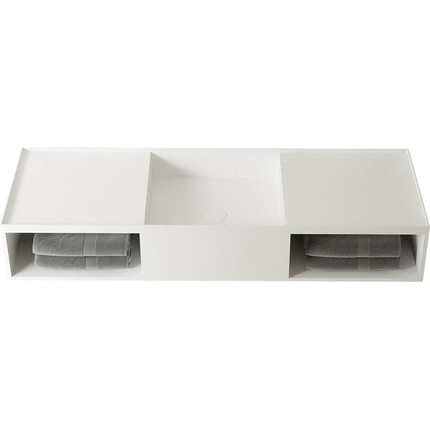 Раковина подвесная Vincea Solid Surface 120 см VWB-6S212MW, белый матовый - фото 3