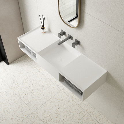 Раковина подвесная Vincea Solid Surface 120 см VWB-6S212MW, белый матовый - фото 2