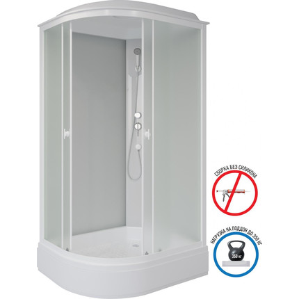 Душевая кабина Niagara Promo 100x70 см P100/70/26R/MT, белый/матовое (безсиликоновая сборка) - фото 