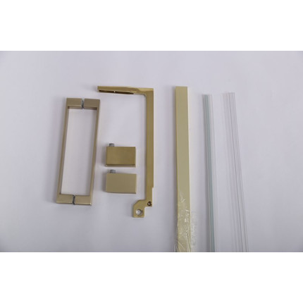 Душевое ограждение Cezares SLIDER-AH-1-100-80/90-BR-BORO 80-90x100 см (стекло 8 мм) брашированное золото/тонированное - фото 3