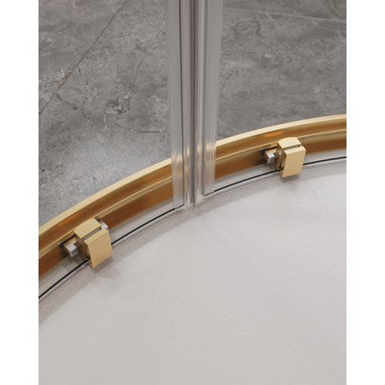 Душевое ограждение Cezares 90х90 см MOLVENO-R-2-90-C-BORO-IV, брашированное золото/прозрачное - фото 5