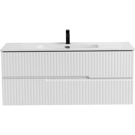 Тумба подвесная с раковиной Cezares DUET-N-1200-2C-SO-BL 120 см (раковина CZR-8095-120) bianco lucido - фото 