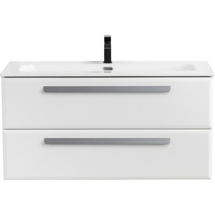 Тумба подвесная с раковиной Cezares ECO-CER-N-1000-2C-SO-BL 100 см (раковина CZR-8073-100) bianco lucido - фото 