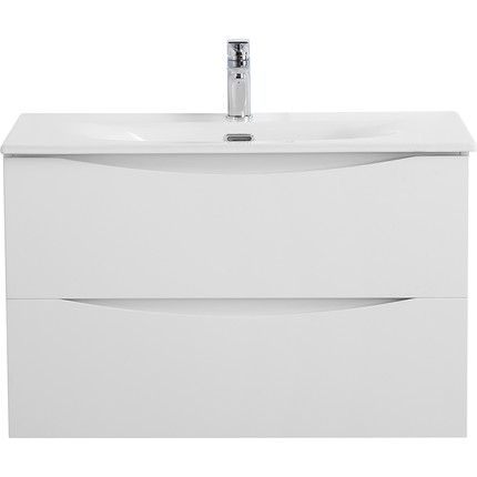 Тумба подвесная с раковиной BelBagno MARINO-CER-MINI-700-2C-SO-BO-P 70 см, bianco opaco - фото 