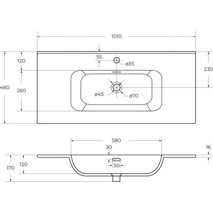Тумба подвесная с раковиной Cezares ECO-CER-N-1000-2C-SO-BL 100 см (раковина CZR-8095-100) bianco lucido - фото 16