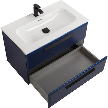 Тумба подвесная с раковиной Cezares ECO-CER-N-800-2C-SO-SPF-P 80 см (раковина CZR-8073-80) sapfiro - фото 4