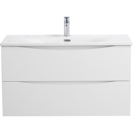 Тумба подвесная с раковиной BelBagno MARINO-CER-N-900-2C-SO-BO-P 90 см, bianco opaco - фото 
