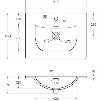 Тумба подвесная с раковиной BelBagno MARINO-CER-N-600-2C-SO-WO-P 60 см, rovere bianco - фото 6