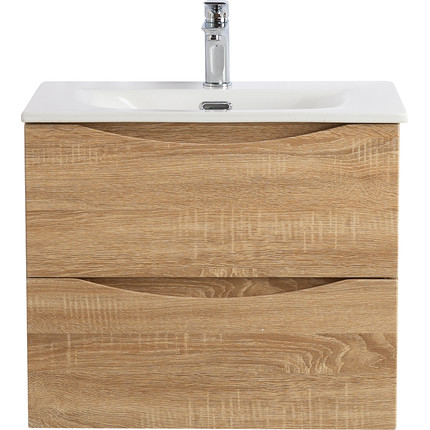 Тумба подвесная с раковиной BelBagno MARINO-CER-N-600-2C-SO-WO-P 60 см, rovere bianco - фото 